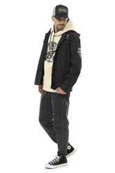 Surchemise à Capuche  Von dutch en Twill Noir